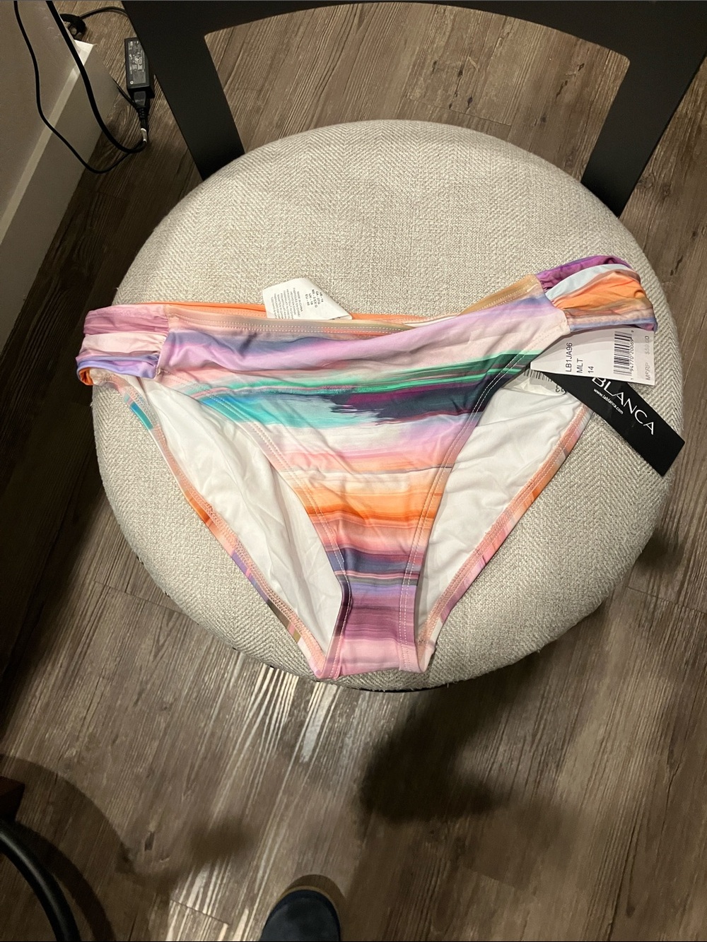 NWT La Blanca Multicolor Striped Bikini Bottoms
